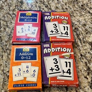 Multiplication and Addition Flash Cards 4 Sets